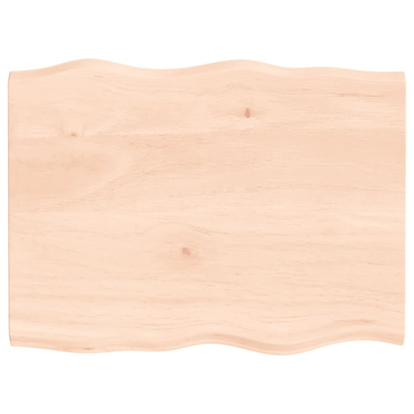 Tablero de mesa madera maciza roble borde natural 80x60x2 cm D