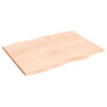 Tablero de mesa madera maciza roble borde natural 80x60x2 cm 2