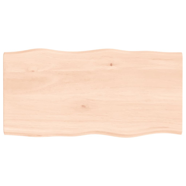 Tablero de mesa madera maciza roble borde natural 80x40x2 cm D