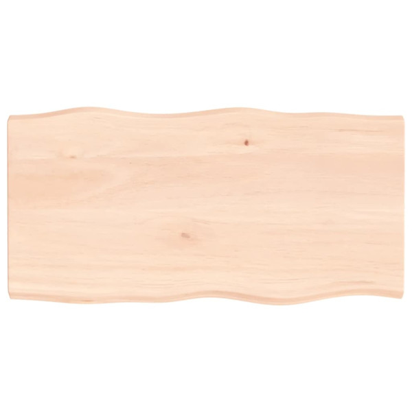 Tablero de mesa madera maciza roble borde natural 100x50x4 cm D
