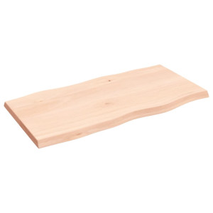 Tablero de mesa madera maciza roble borde natural 100x50x4 cm H