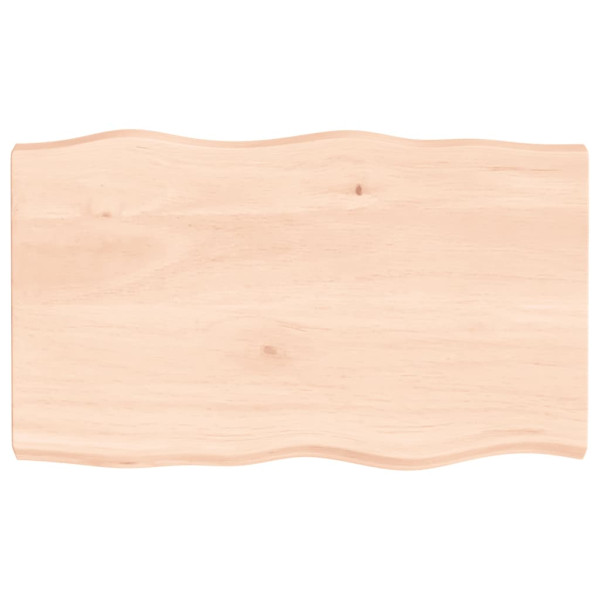 Tablero de mesa madera maciza roble borde natural 100x60x6 cm D