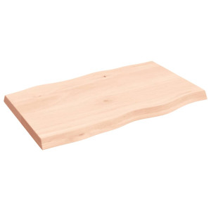 Tablero de mesa madera maciza roble borde natural 100x60x6 cm H