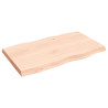 Tablero de mesa madera maciza roble borde natural 100x60x6 cm 2