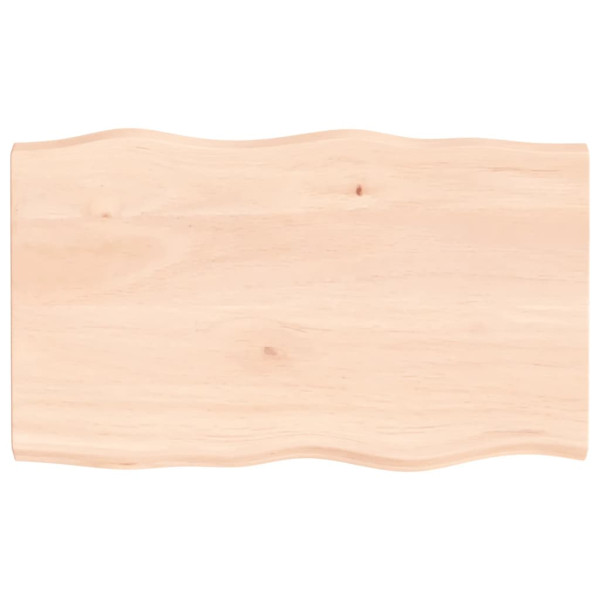 Tablero de mesa madera maciza roble borde natural 100x60x4 cm D