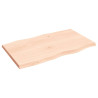 Tablero de mesa madera maciza roble borde natural 100x60x4 cm 2
