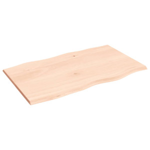 Tablero de mesa madera maciza roble borde natural 100x60x2 cm H
