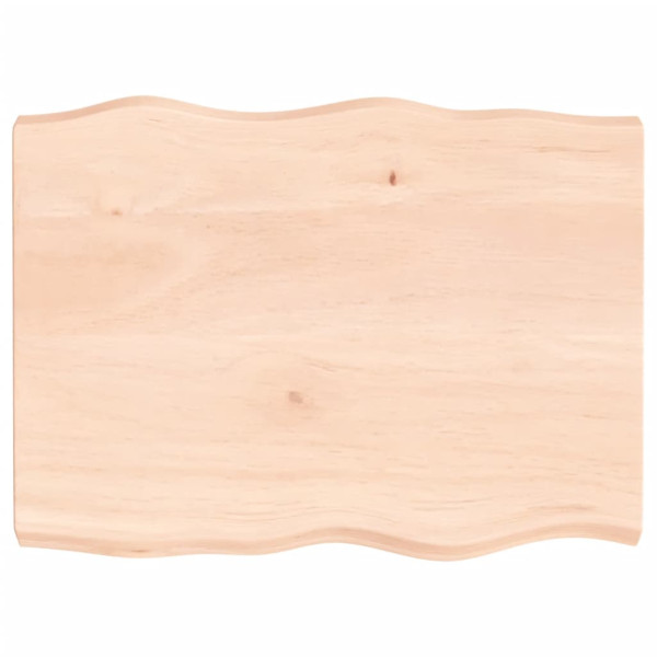 Tablero de mesa madera maciza roble borde natural 80x60x6 cm D