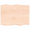 Tablero de mesa madera maciza roble borde natural 80x60x6 cm 1
