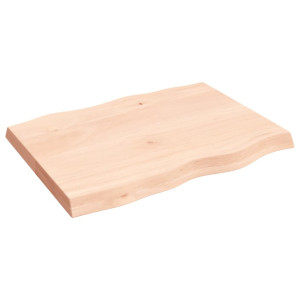 Tablero de mesa madera maciza roble borde natural 80x60x6 cm H