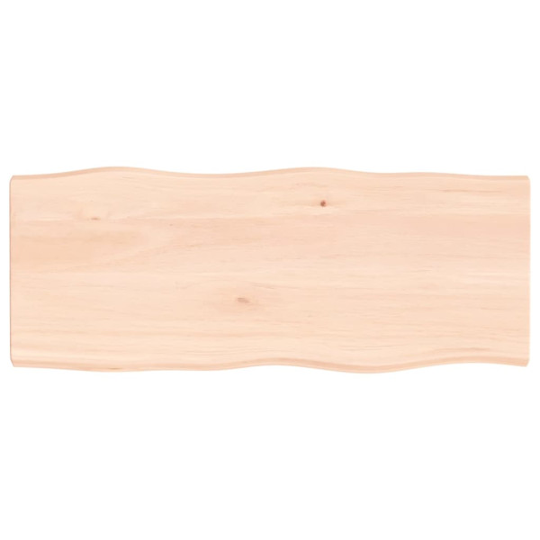 Tablero de mesa madera maciza roble borde natural 100x40x4 cm D