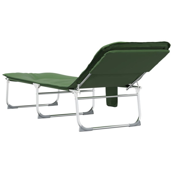 Tumbona plegable tela verde oscuro M 5