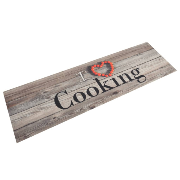 Alfombra de cocina lavable terciopelo Cooking gris 45x150 cm D