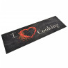 Alfombra de cocina lavable terciopelo Cooking negro 45x150 cm 1