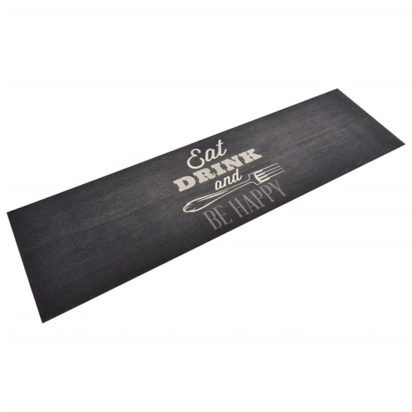 Alfombra de cocina lavable terciopelo negro 45x150 cm D