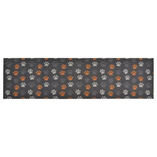 Alfombra de cocina lavable terciopelo dibujo de patas 45x150 cm M 2