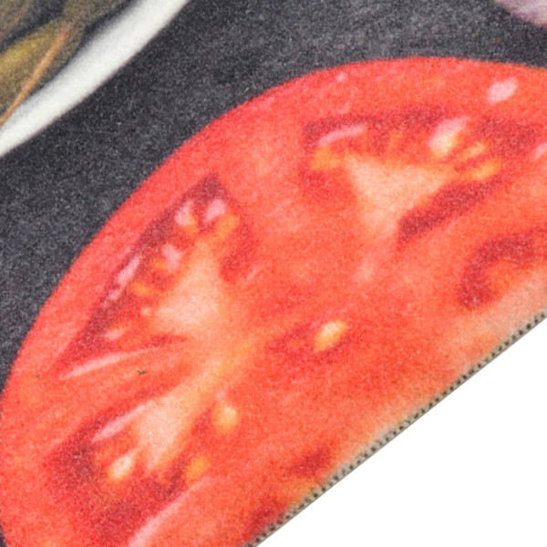 Alfombra de cocina lavable terciopelo dibujo vino cena 45x150cm M 3