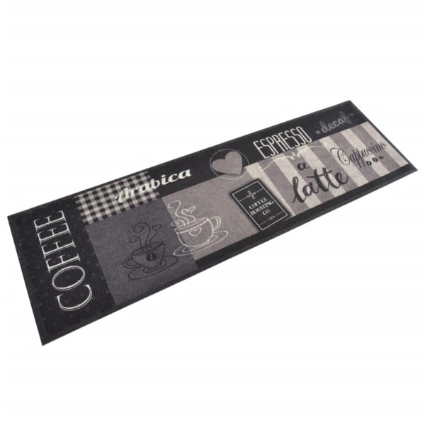 Alfombra de cocina lavable terciopelo negro café 45x150 cm D