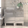 Armários de cozinha comerciais 2 pcs aço inoxidável 1