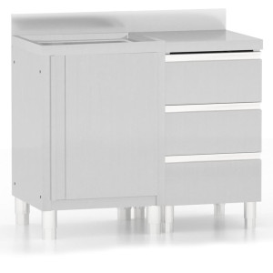 Armários de cozinha comerciais 2 pcs aço inoxidável H