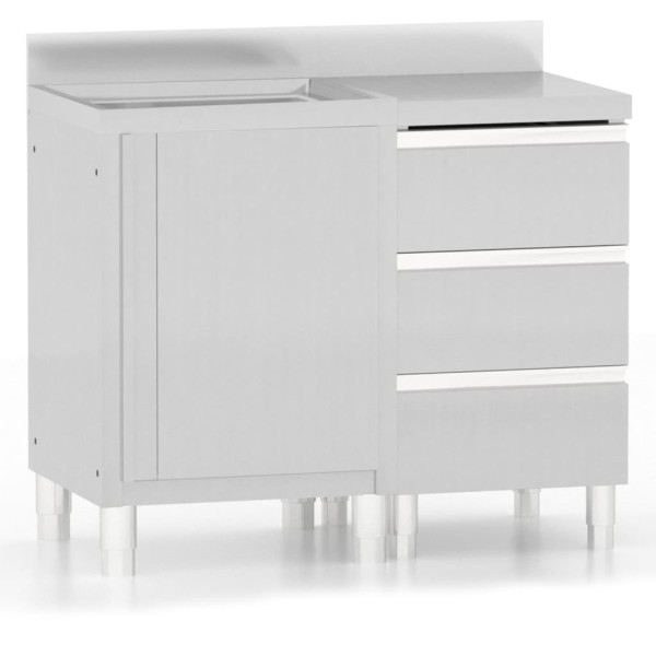 Armários de cozinha comerciais 2 pcs aço inoxidável M 2