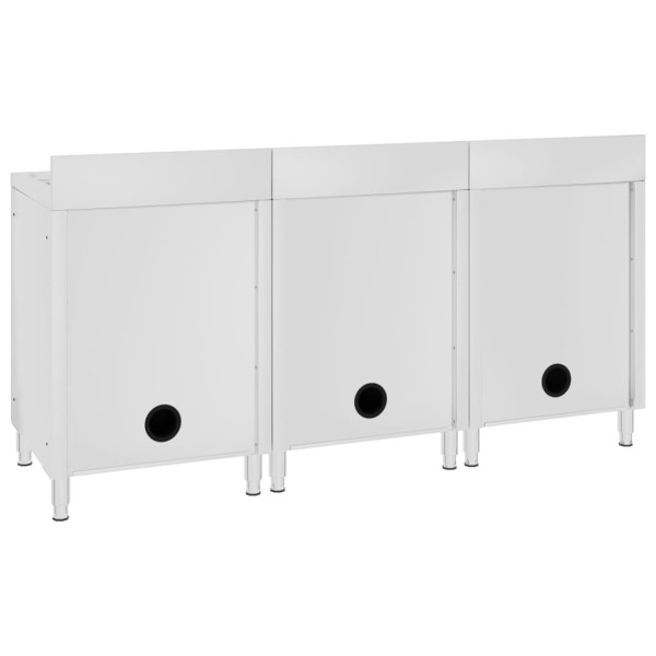 Fregadero de cocina comercial 3 piezas de acero inoxidable M 4