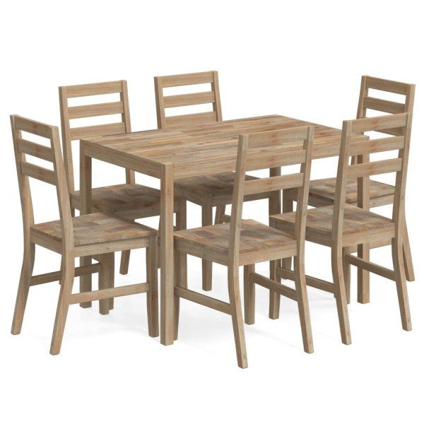 Set de comedor 7 piezas madera maciza de acacia M 2