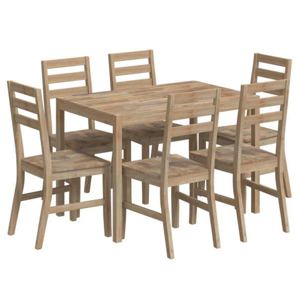 Set de comedor 7 piezas madera maciza de acacia M 3