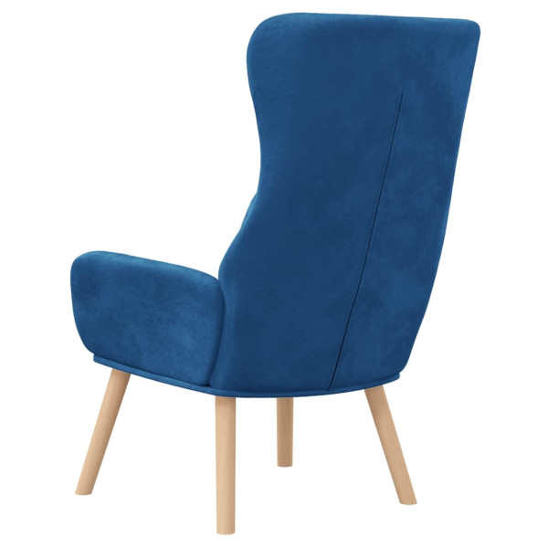 Sillón de relax de terciopelo azul M 5