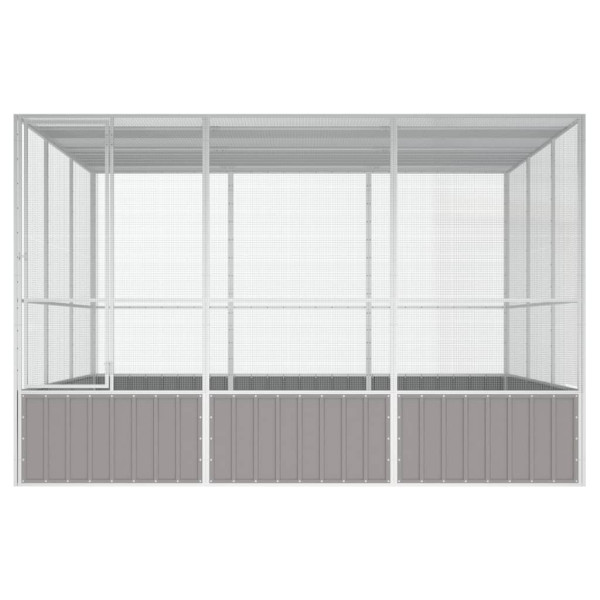 Gaiola p/ pássaros 302.5x324.5x211.5cm aço galvanizado cinzento M 3