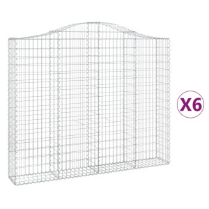 Cestos gabião arqueados 6pcs 200x30x160/180cm ferro galvanizado H