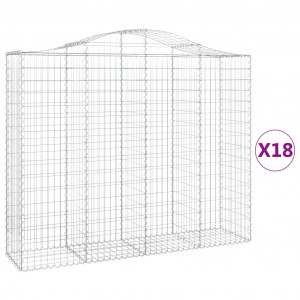Cestos gabião arqueados 18 pcs 200x50x160/180 ferro galvanizado H