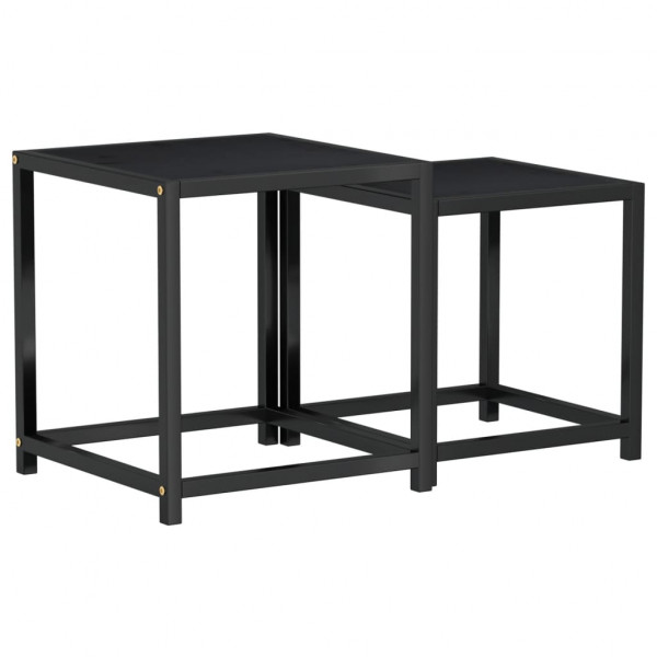 Mesas de centro 2 pcs MDF preto M 2