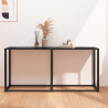 Mesa consola vidrio templado mármol negro 160x35x75.5 cm 1
