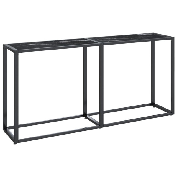 Mesa consola vidrio templado mármol negro 160x35x75.5 cm M 2