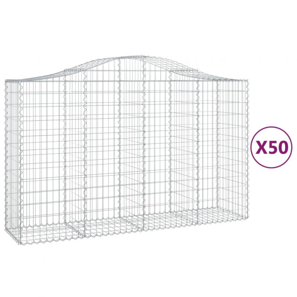 Cestos gabião arqueados 50 pcs 200x50x120/140 ferro galvanizado M 2