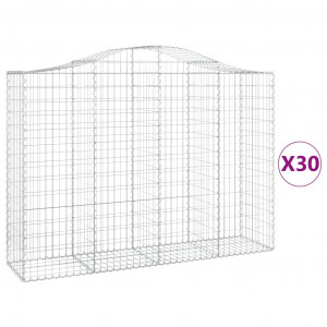 Cestos gabião arqueados 30 pcs 200x50x140/160 ferro galvanizado H