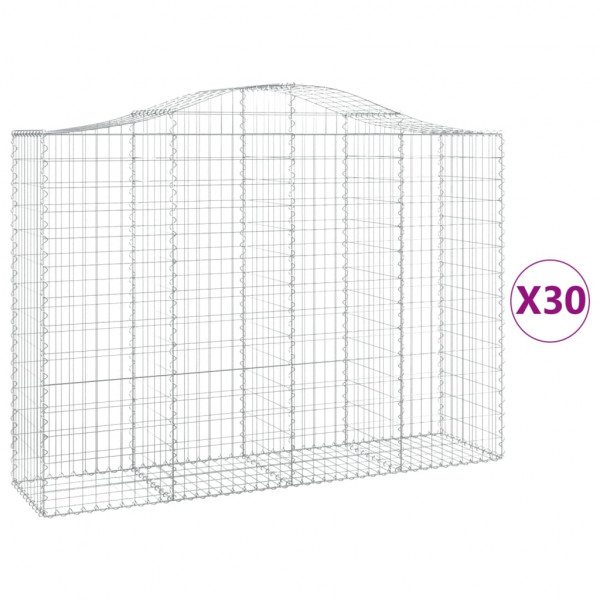 Cestos gabião arqueados 30 pcs 200x50x140/160 ferro galvanizado M 2