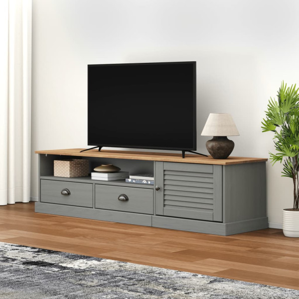 Mueble para TV VIGO madera maciza de pino gris 156x40x40 cm D