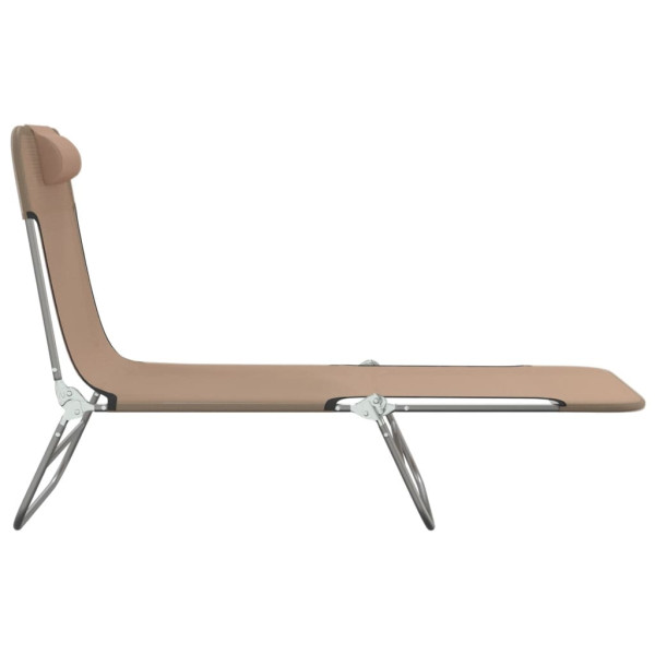Espreguiçadeiras dobráveis 2pcs textilene/aço cinza-acastanhado M 5