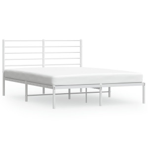 Estrutura de cama com cabeceira 140x190 cm metal branco H