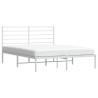 Estructura de cama de metal con cabecero blanca 140x190 cm 4