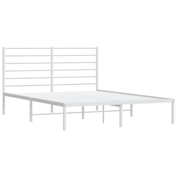 Estrutura de cama com cabeceira 140x190 cm metal branco M 5