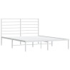 Estrutura de cama com cabeceira 140x190 cm metal branco 5