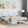 Estrutura de cama com cabeceira 140x200 cm metal branco 1