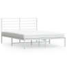 Estructura de cama con cabecero metal blanca 140x200 cm 2