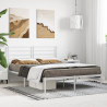 Estrutura de cama com cabeceira 140x200 cm metal branco 3