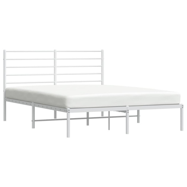Estrutura de cama com cabeceira 140x200 cm metal branco M 4
