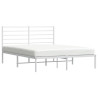 Estrutura de cama com cabeceira 140x200 cm metal branco 4
