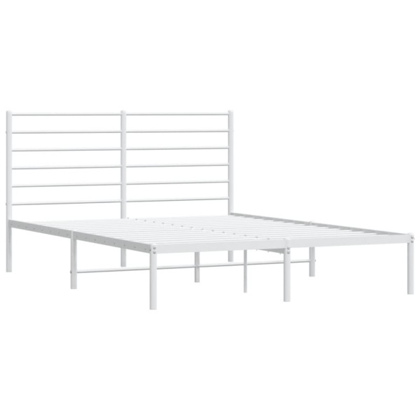 Estructura de cama con cabecero metal blanca 140x200 cm M 5